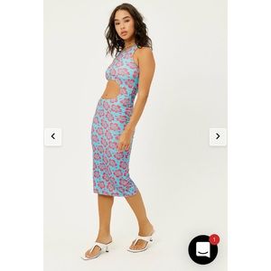 Frankies Bikinis Twelve Terry High Neck Dress in Blue Magic